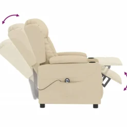 vidaXL Sillón reclinable eléctrico de tela Crema Online