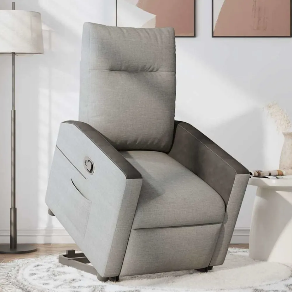 vidaXL Sillón reclinable elevable de tela Gris nube Hot