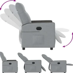vidaXL Sillas-Sillón reclinable eléctrico tela