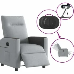vidaXL Sillas-Sillón reclinable eléctrico tela