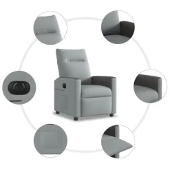 vidaXL Sillas-Sillón reclinable eléctrico tela