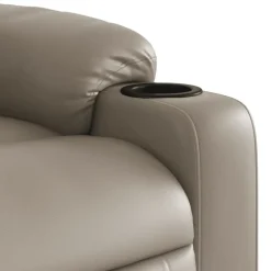 vidaXL Sillón reclinable eléctrico de cuero sintético color Capuchino Outlet