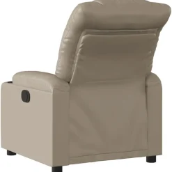vidaXL Sillón reclinable eléctrico de cuero sintético color Capuchino Outlet