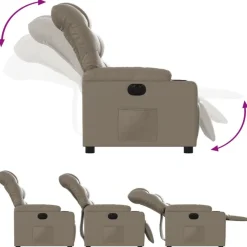 vidaXL Sillón reclinable eléctrico de cuero sintético color Capuchino Outlet