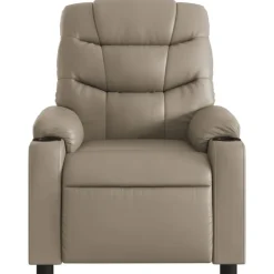 vidaXL Sillón reclinable eléctrico de cuero sintético color Capuchino Outlet