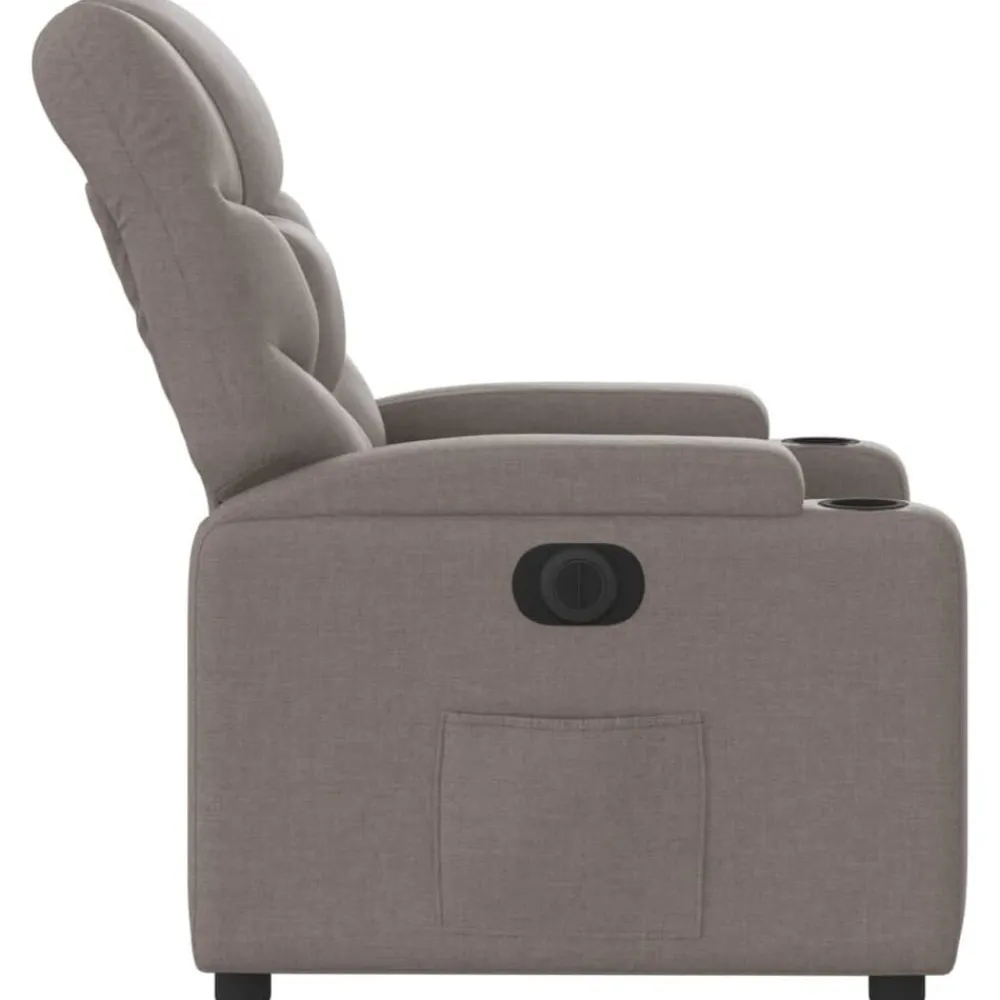 vidaXL Sillón reclinable eléctrico tela gris Taupé Clearance
