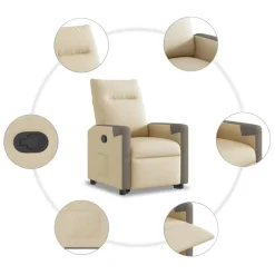 vidaXL Sillas-Sillón reclinable elevable de tela color