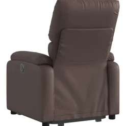 vidaXL Sillón reclinable elevable cuero sintético marrón Marrón New