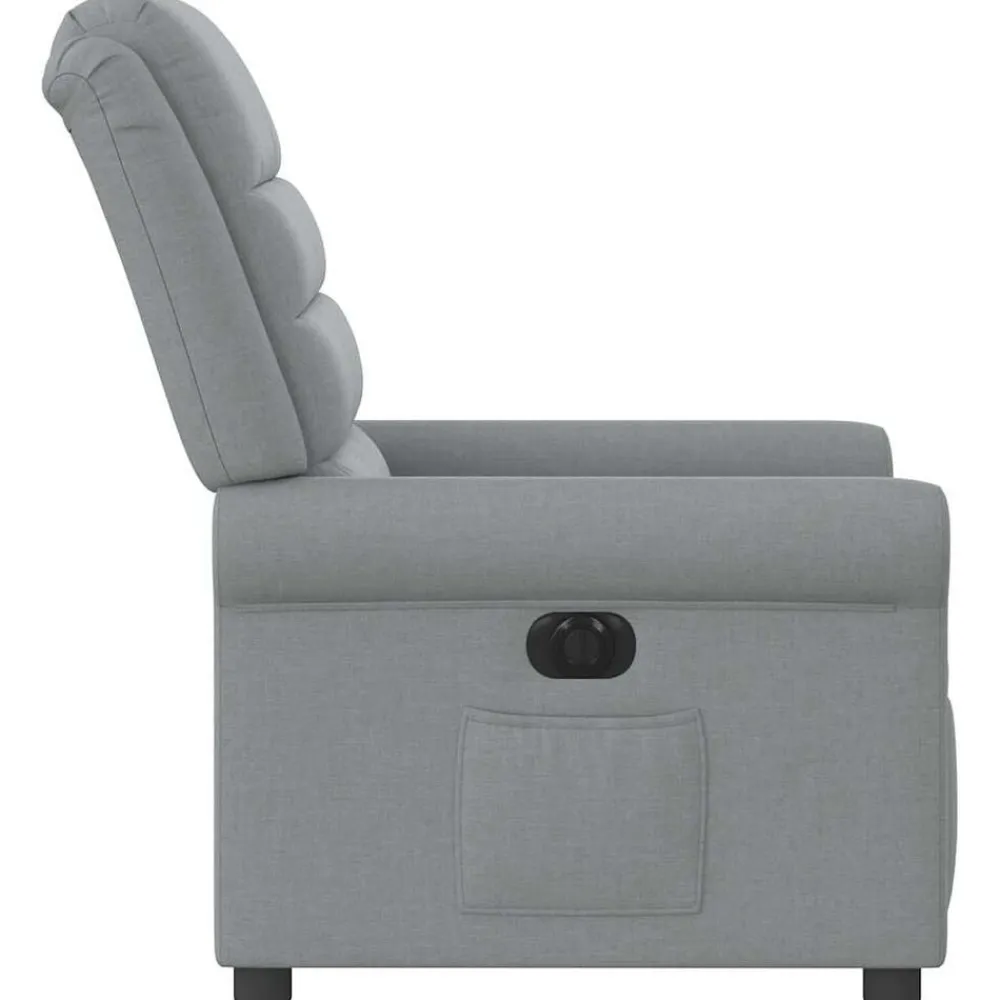 vidaXL Sillón reclinable eléctrico tela Gris claro New