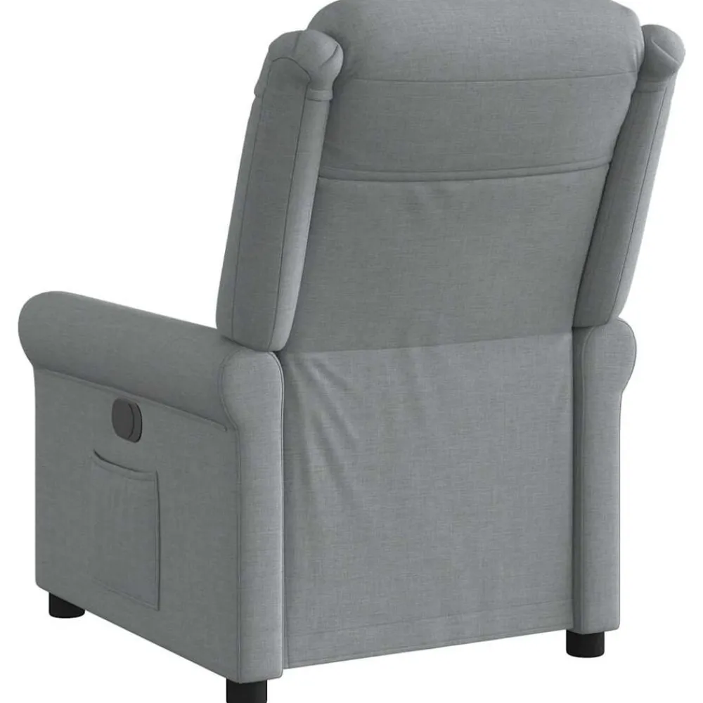 vidaXL Sillón reclinable eléctrico tela Gris claro New