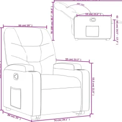 vidaXL Sillón reclinable elevable de tela Gris oscuro New