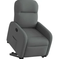 vidaXL Sillón reclinable elevable de tela Gris oscuro Sale