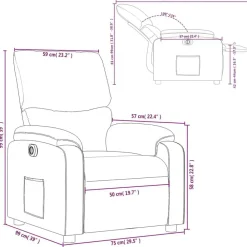 vidaXL Sillón reclinable eléctrico de cuero sintético color Capuchino Outlet