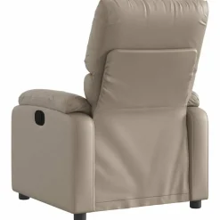 vidaXL Sillón reclinable eléctrico de cuero sintético color Capuchino Outlet