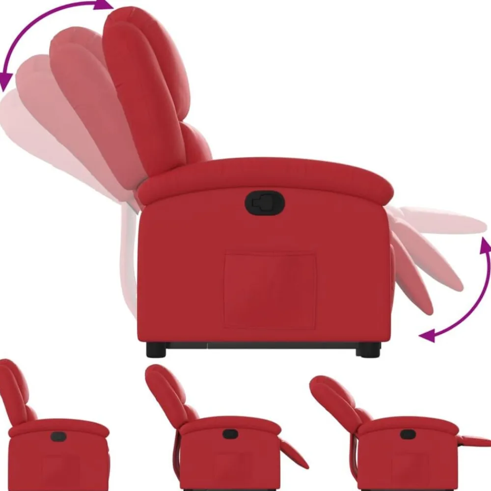 vidaXL Sillón reclinable elevable cuero artificial Rojo Online