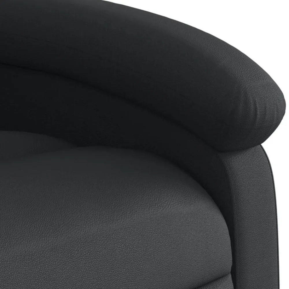 vidaXL Sillón reclinable eléctrico elevable cuero auténtico Negro Sale