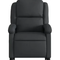 vidaXL Sillón reclinable eléctrico elevable cuero auténtico Negro Sale