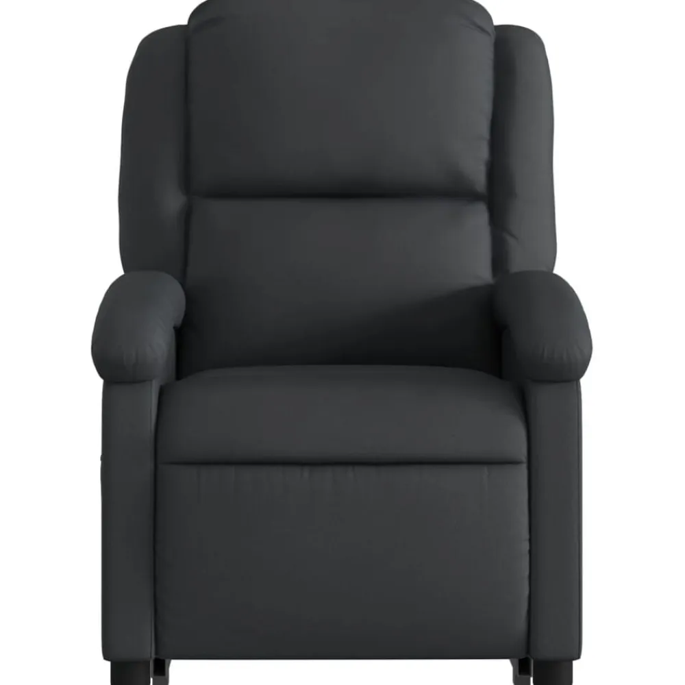 vidaXL Sillón reclinable eléctrico elevable cuero auténtico Negro Sale