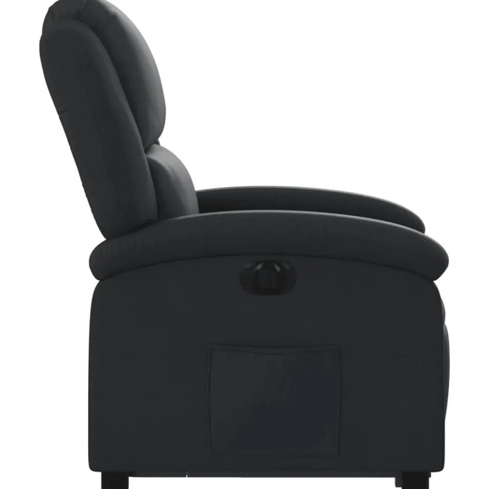 vidaXL Sillón reclinable eléctrico elevable cuero auténtico Negro Sale