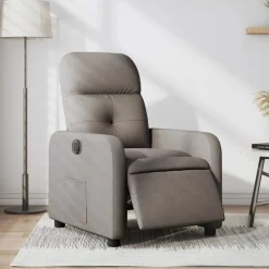 vidaXL Sillas-Sillón reclinable eléctrico tela gris