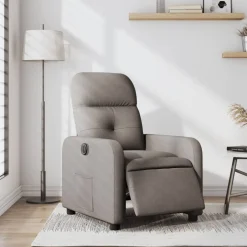 vidaXL Sillas-Sillón reclinable eléctrico tela gris