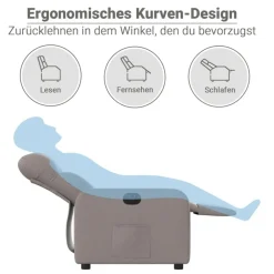 vidaXL Sillas-Sillón reclinable eléctrico tela gris