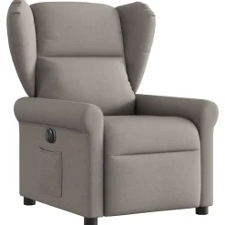 vidaXL Sillas-Sillón reclinable eléctrico tela gris