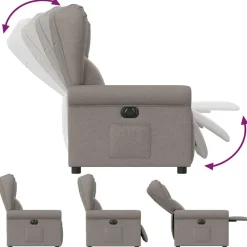 vidaXL Sillas-Sillón reclinable eléctrico tela gris