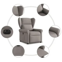 vidaXL Sillas-Sillón reclinable eléctrico tela gris