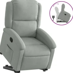 vidaXL Sillas-Sillón reclinable elevable terciopelo