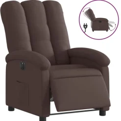 vidaXL Sillón reclinable eléctrico tela marrón oscuro Marrón oscuro Best