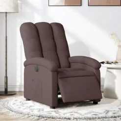 vidaXL Sillón reclinable eléctrico tela marrón oscuro Marr&oacute;n oscuro Best