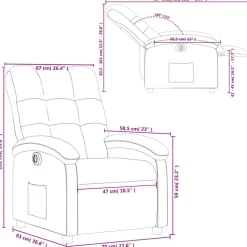 vidaXL Sillón reclinable eléctrico tela marrón oscuro Marrón oscuro Best
