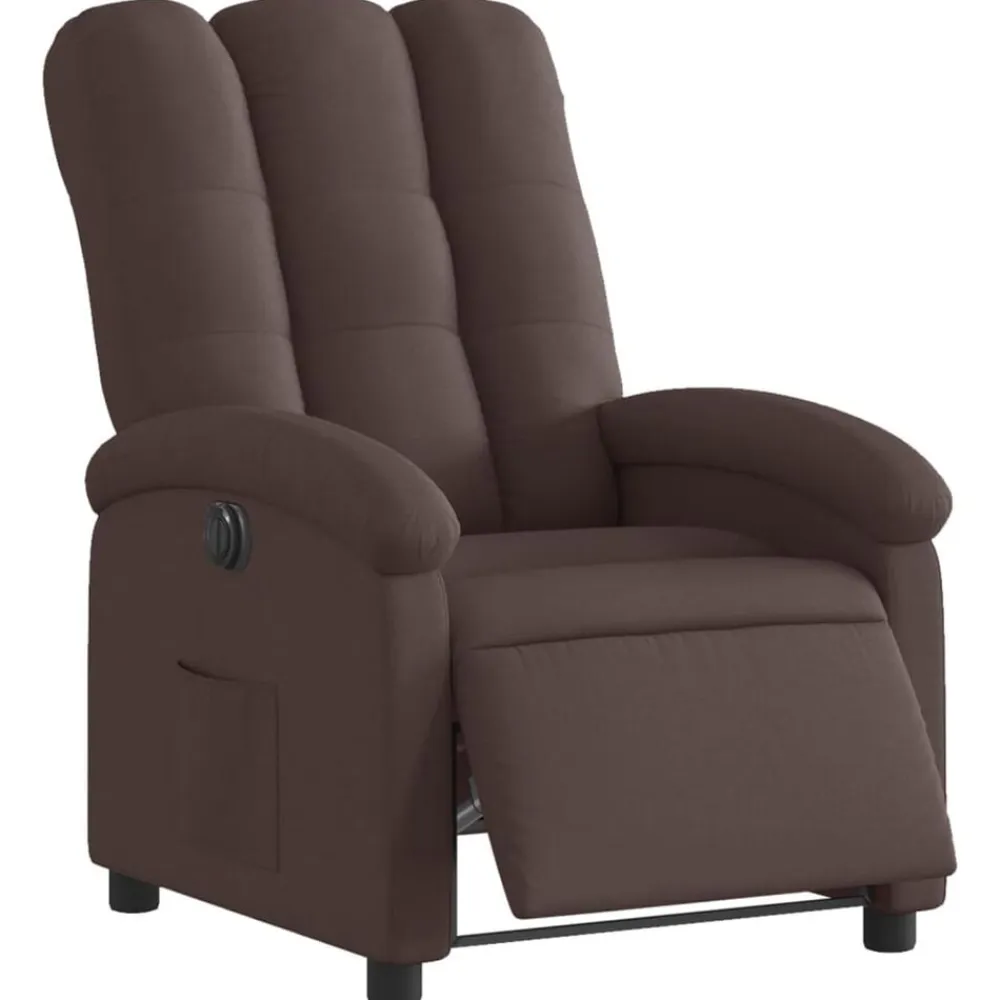vidaXL Sillón reclinable eléctrico tela marrón oscuro Marrón oscuro Best