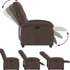 vidaXL Sillón reclinable eléctrico tela marrón oscuro Marrón oscuro Best