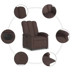 vidaXL Sillón reclinable eléctrico tela marrón oscuro Marrón oscuro Best