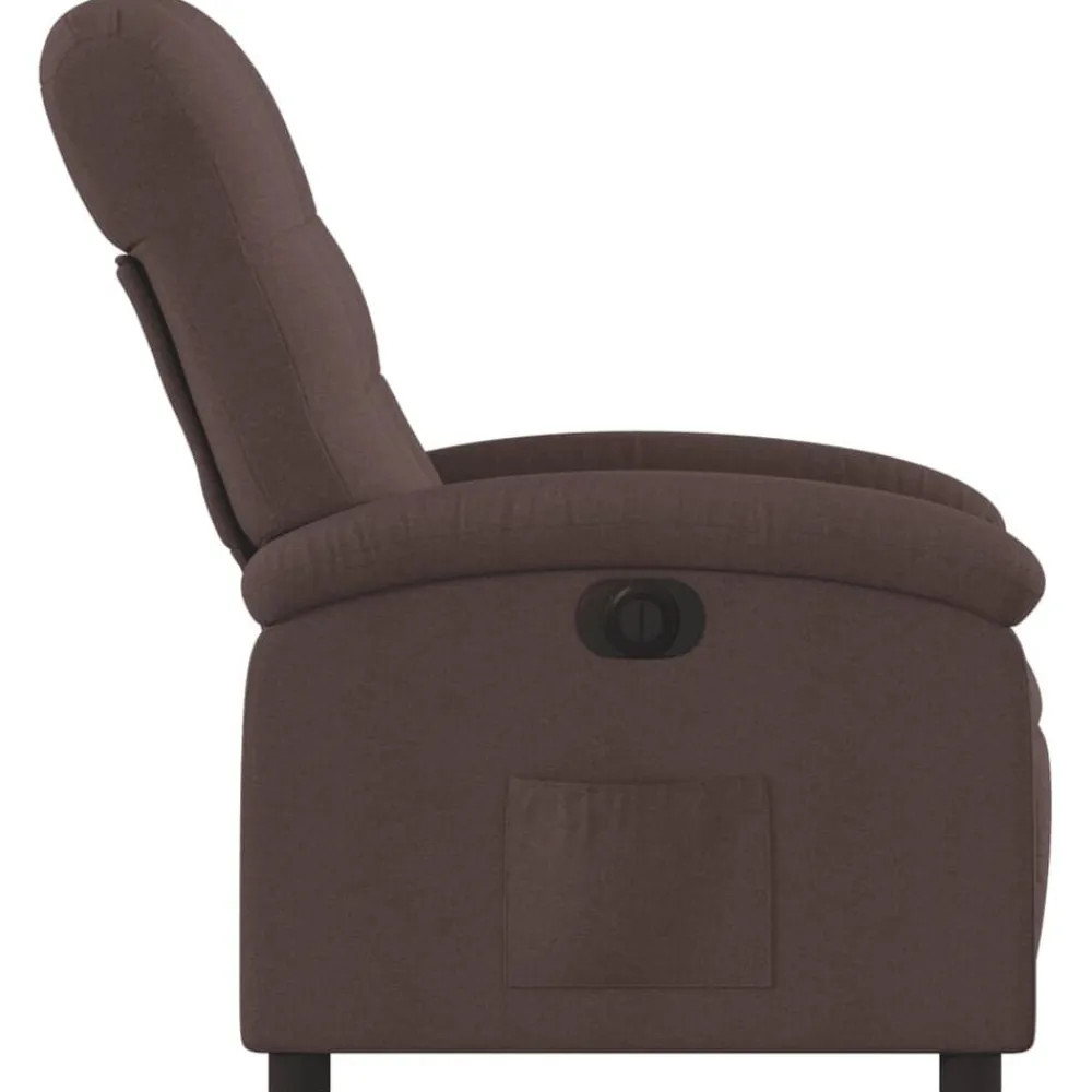 vidaXL Sillón reclinable eléctrico tela marrón oscuro Marrón oscuro Best