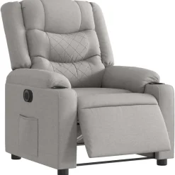 vidaXL Sillón reclinable eléctrico de tela Gris nube Best