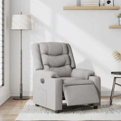vidaXL Sillón reclinable eléctrico de tela Gris nube Best