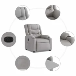vidaXL Sillón reclinable eléctrico de tela Gris nube Best