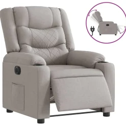 vidaXL Sillón reclinable eléctrico de tela Gris nube Best