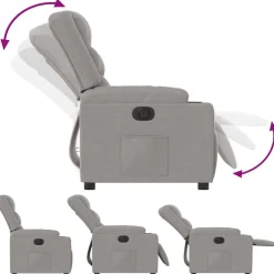 vidaXL Sillón reclinable eléctrico de tela Gris nube Best
