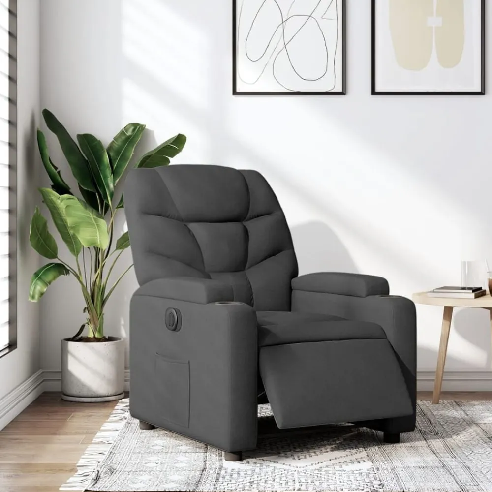 vidaXL Sillón reclinable eléctrico de tela Negro Online