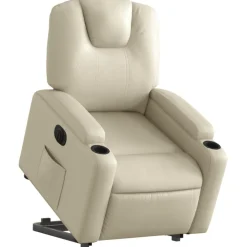 vidaXL Sillas-Sillón reclinable elevable eléctrico de cuero sintético