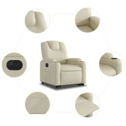 vidaXL Sillas-Sillón reclinable elevable eléctrico de cuero sintético
