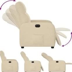 vidaXL Sillón reclinable eléctrico de tela Crema Sale