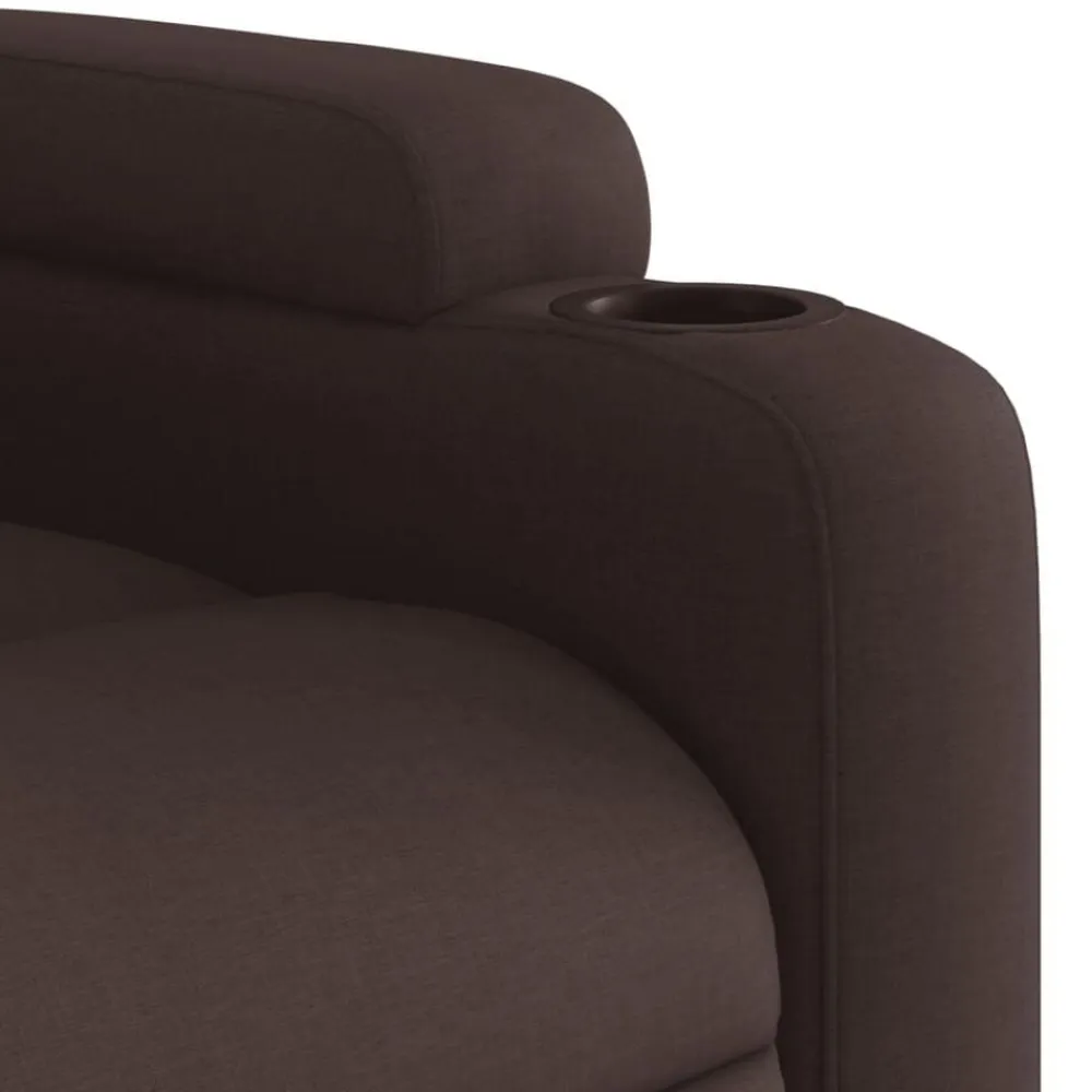 vidaXL Sillón reclinable eléctrico tela marrón oscuro Marrón oscuro Outlet