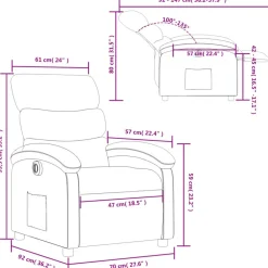 vidaXL Sillas-Sillón reclinable eléctrico tela marrón oscuro