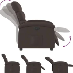 vidaXL Sillas-Sillón reclinable eléctrico tela marrón oscuro