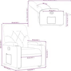 vidaXL Sillas-Sillón reclinable elevable cuero sintético marrón